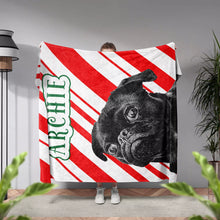 Christmas Dog Blanket Custom Made for Pug Dog - FromPhotoToPainting