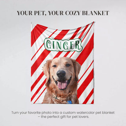 Christmas Dog Blanket for Couch with Golden Retriever - FromPhotoToPainting