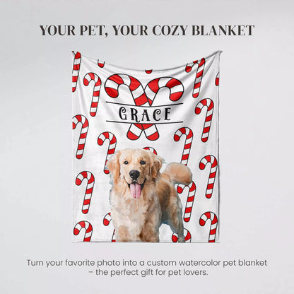 Christmas Patterned Custom Dog Blanket for Golden Retriever - FromPhotoToPainting