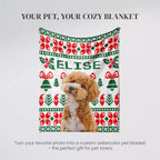 Christmas Ugly Sweater Custom Dog Blanket with Poodle showing cozy dog blanket. 