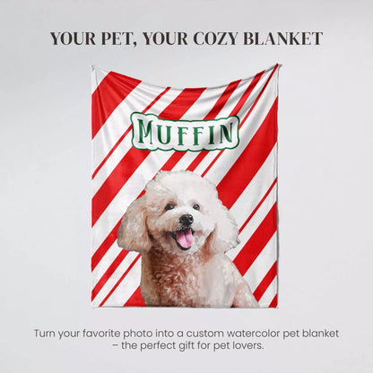 Custom Christmas Dog Blanket for Poodle - FromPhotoToPainting