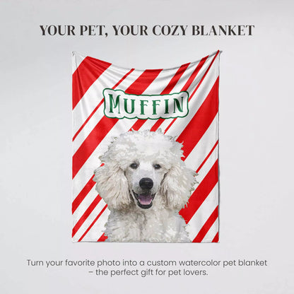 Custom Christmas Dog Blanket for Poodle Dog - FromPhotoToPainting