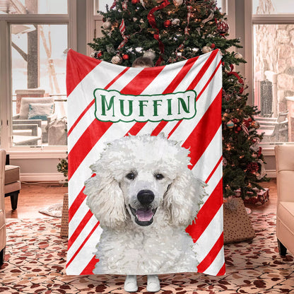 Custom Christmas Dog Blanket for Poodle Dog - FromPhotoToPainting