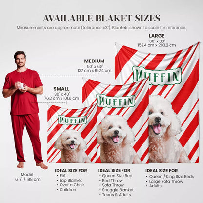 Custom Christmas Dog Blanket for Poodle - FromPhotoToPainting