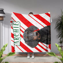 Personalized Christmas Dog Blanket Wiener Dog - FromPhotoToPainting