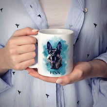 Personalized German Shepherd Mug in Blue