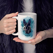 Personalized German Shepherd Mug in Blue