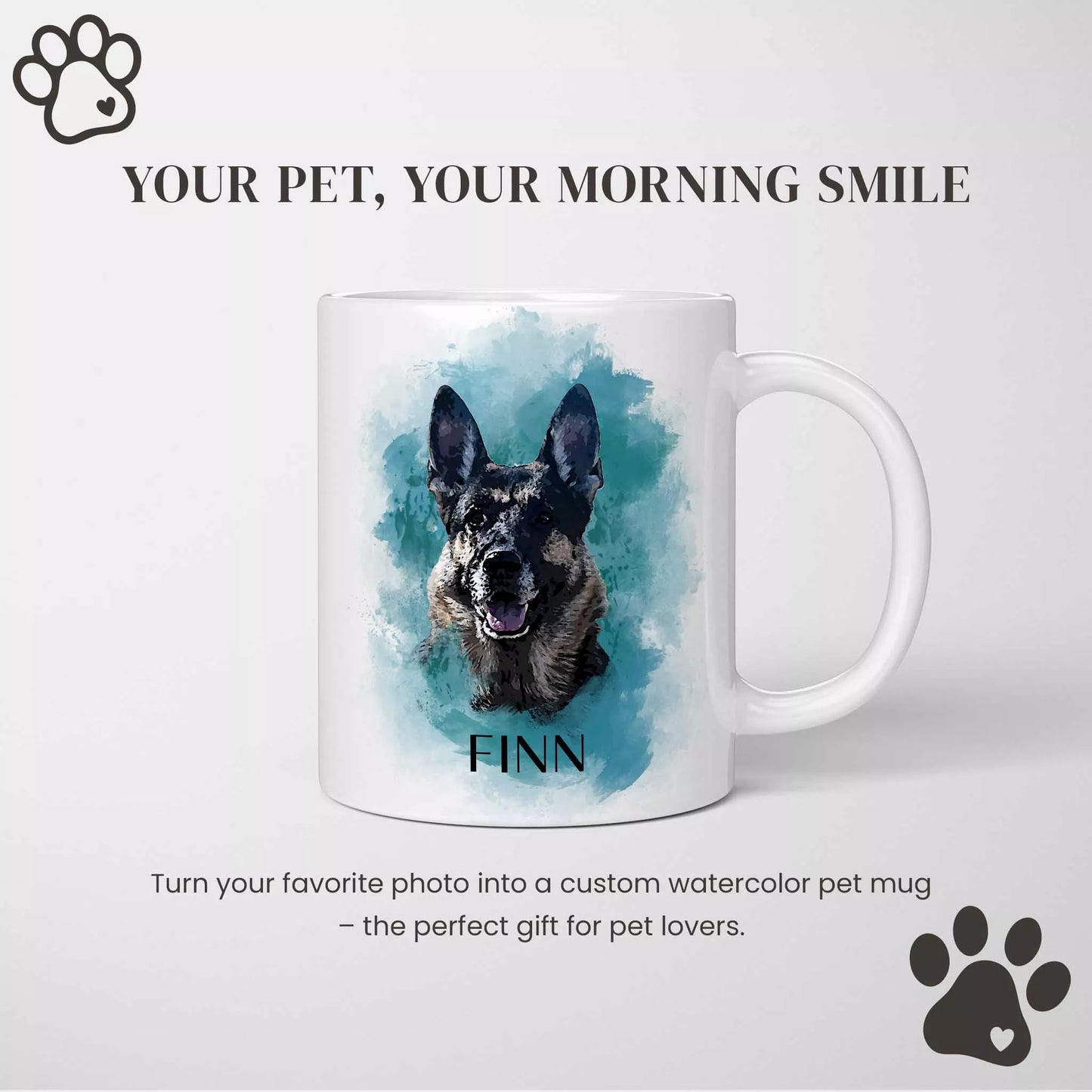 Personalized German Shepherd Mug in Blue