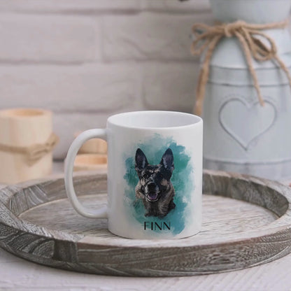 Personalized German Shepherd Mug in Blue